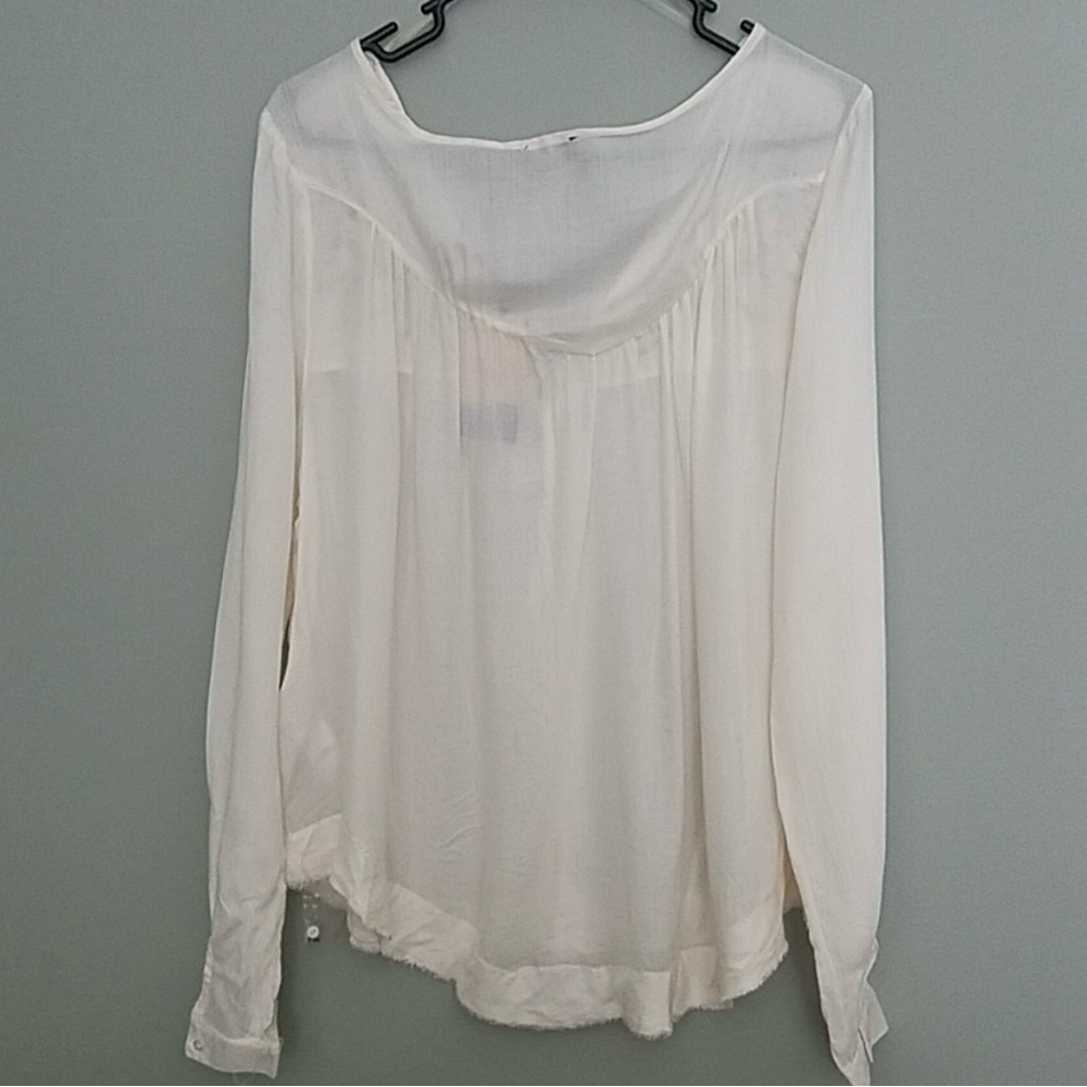 Silver Jeans Off White Embroidered & Embellished Boho Top - Large NWT. FABULOUS! - Picture 8 of 12